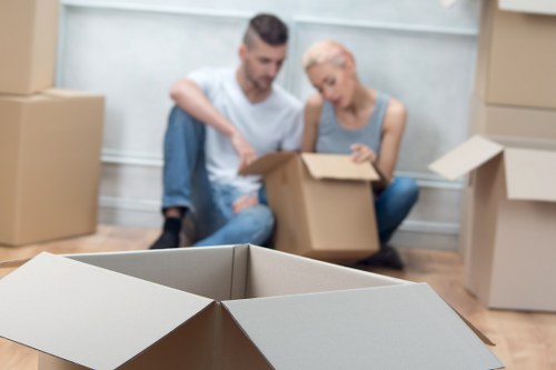 Business professionals planning office relocation